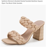 Heeled Sandals Backless Toe Block Slide Sandals
