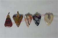 Natural Stone Pendants / Charms ~ Lot of 5