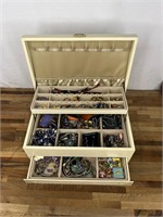 Vintage Jewelry Box Full of Jewelry