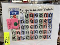 THE KINGS & QUEENS OF SCOTLAND POSTAGE STAMP SHEET