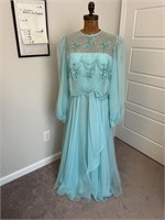 Vtg 1970's Lillie Diamond Formal Dress
