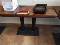 wooden top double base tables 52 x 22 see**