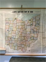 Hanging Map, Cram's Superior Map of Ohio