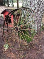 ANTIQUE STEEL WHEELS, 44" D