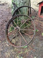 ANTIQUE STEEL WHEELS, 32" D