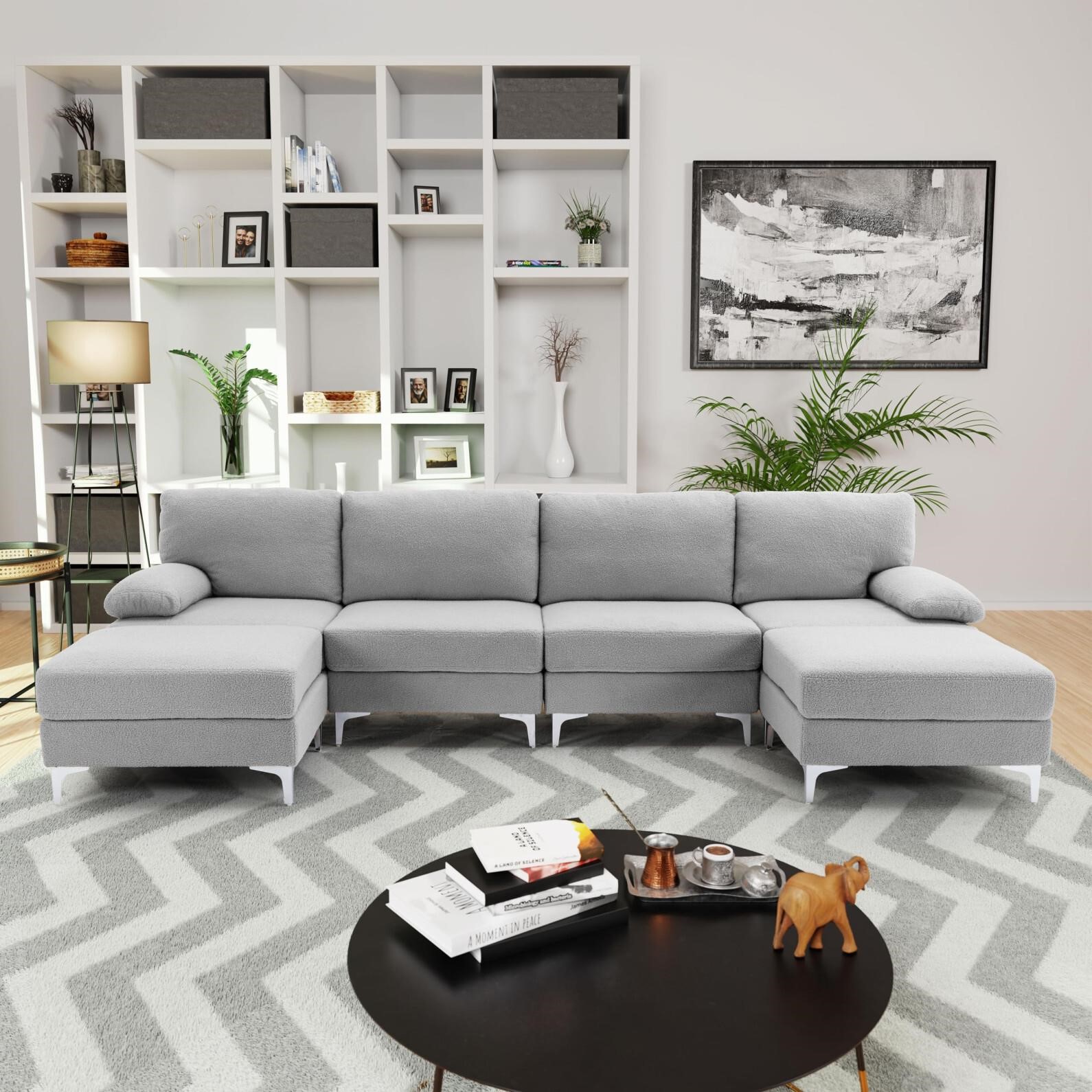 Divano Roma Furniture Modern, Boucle Fabric Conver