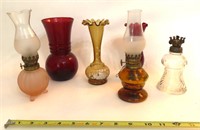 Mini Lamps and Ruby Glass, Pigeon Blood Red