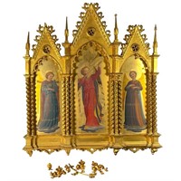Amazing Large Antique Italian Religious Triptych