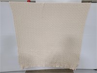 Ralph Lauren cream knit throw blanket