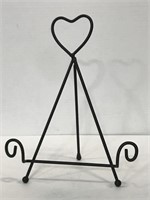 Small black easel with heart shaped top