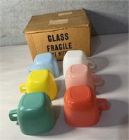 Glasbake moderntone glass mugs with original box