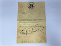 Autograph COA Harry Potter Letter