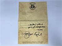 Autograph COA Harry Potter Letter