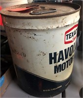 Texaco Havoline motor oil 5 gal. metal can