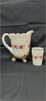 Northwood Ivory Klondike Pitcher, (1) Tumbler