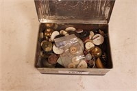 Tin box button collection
