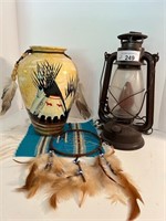 4pcs  Vase; Lamp; Woven Mat; Dreamcatcher