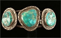 Native American Turquoise & Sterling Cuff
