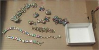 Group of costume jewelry including earrings,