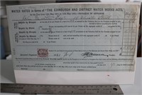 1881 Water Rates.. Edinburgh Receipt w/ Stamp