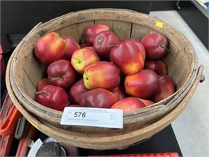 Bushel Basket with Artificial Apples