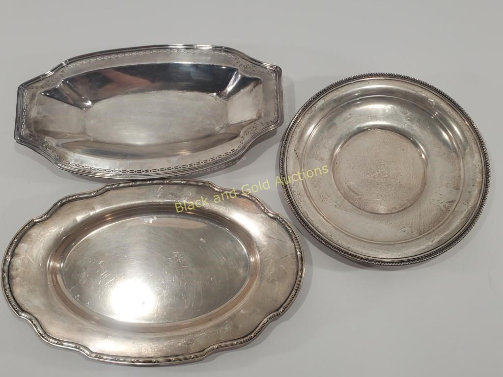 34.9 Oz Sterling Silver Numbered Serving Trays