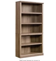 Sauder 5 Bookcase/Book Shelf, Salt Oak