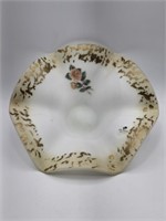 FENTON RUFFLE EDGE HAND PAINTED BOWL -  MURANO