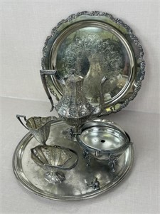 Assortment of Silver-Plated Serving Ware