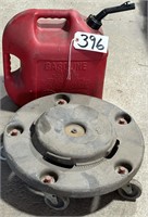 5 Gallon Gas Can & Rubbermaid Trash Can Dolly