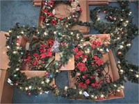Light up Christmas! Poinsetta, Wreaths & Garland