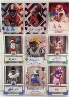 9 High End Football autographed cards
