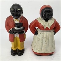 (2) Black Americana cast iron banks 1970's?  see