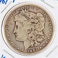 Coin 1901-P Morgan Silver Dollar VG Key!