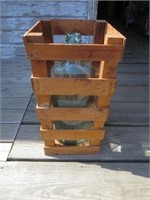 Vintage Glass Water Jug in Crate