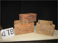 3 Wooden Advertising Boxes