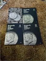 4 Kennedy half dollar books of coins