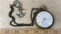 Waltham Pocketwatch w/Chain & Anchor Fob. 17