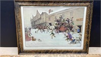 Framed Cecil Aldin Print In The Days of Dickens