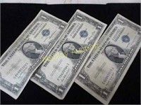 3 Dollar Silver Certificate Bills