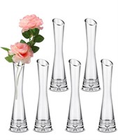 New, 6 Pcs Glass Bud Vases for Centerpieces Maria