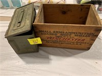 WINCHESTER AMMO CRATE, METAL AMMO BOX