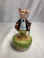 VINTAGE 1977 BEATRIX POTTER PIG MUSIC FIGURINE 7"