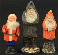 THREE SANTA CANDY CONTAINERS