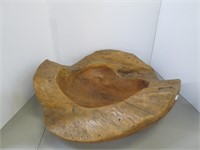 20” Carved Wooden Bowl