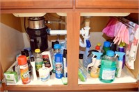 CONTENTS OF CABINETS UNDER SINK