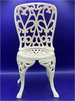 White Cast Iron Doll Chair 13 1/4”