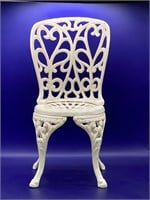 White Cast Iron Doll Chair 13 1/4”