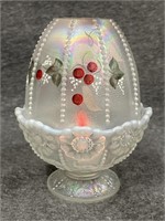 Fenton Ivory Opalescent Floral Berries Fairy Light
