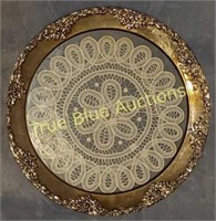 Silver Plated Plate With Glass Bottom